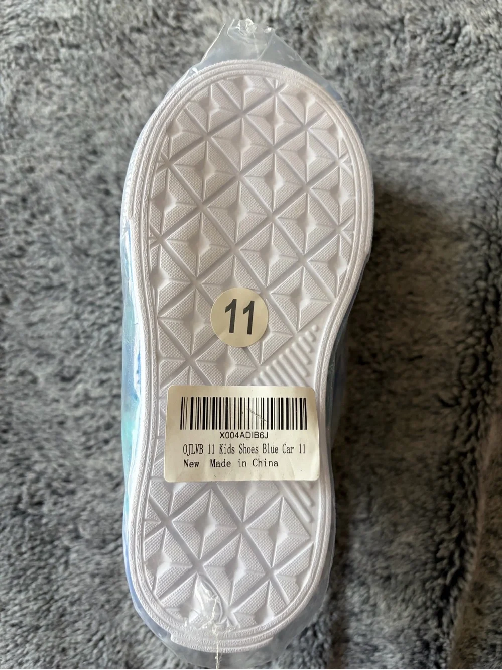 Kids Blue Vehicle Print Velcro Sneakers